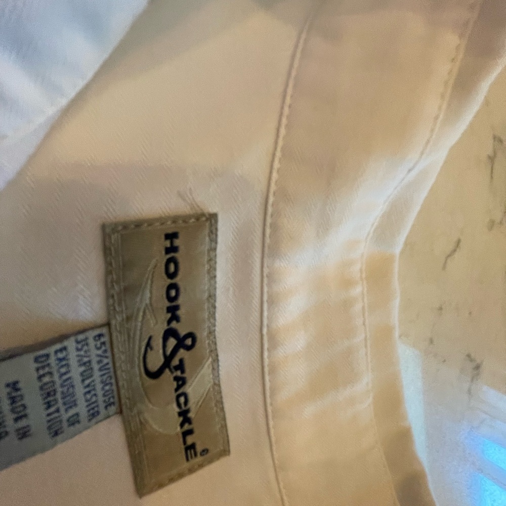 Hook & Tackle White Shirt. Item # 11023 Fishing Shirt - Picture 2 of 3